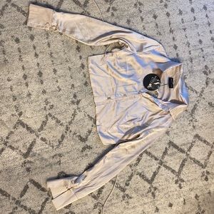 WHITE FOX SILK CROPPED SHIRT